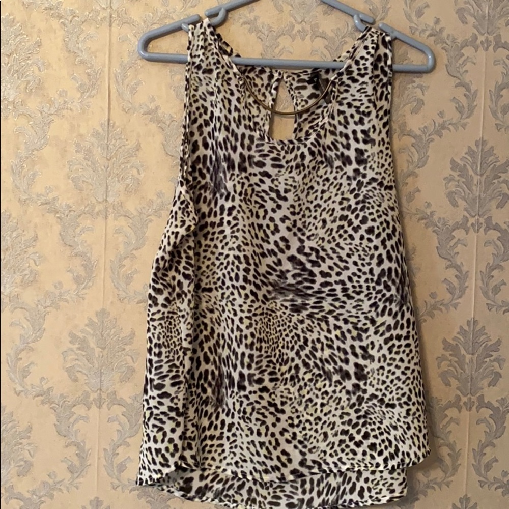 Zebra Pattern Sheer Tank Top